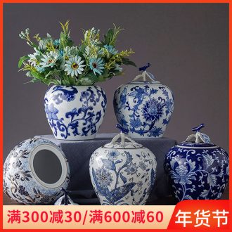 Jingdezhen ceramic POTS wedding gift decoration office desktop blue and white porcelain decoration household creative furnishing articles
