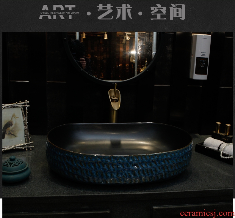 Industrial wind on the ceramic basin oval sink basin of Chinese style art basin sink basin the lavatory