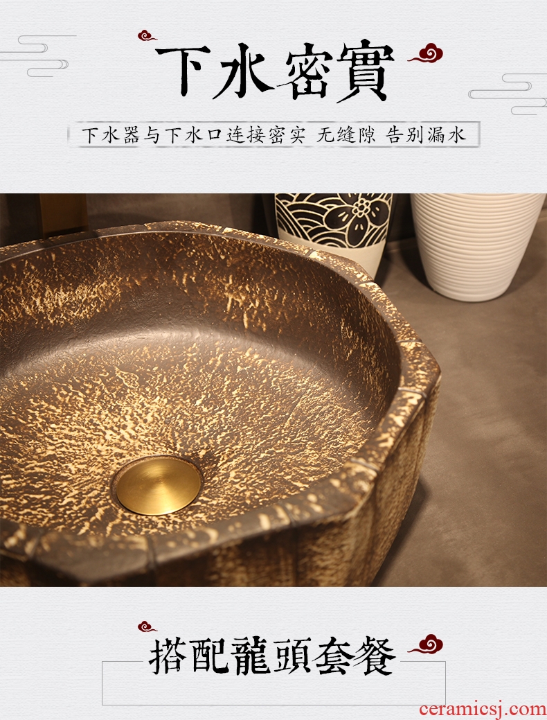 Jingdezhen ceramics by hand on the basin of art basin bathroom sinks thickening octagon the pool that wash a face the basin that wash a face