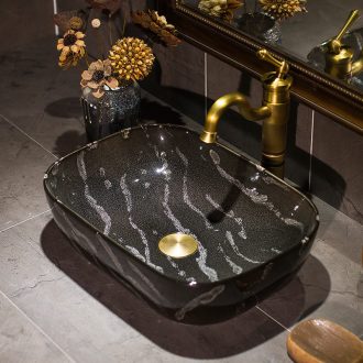Marble basin small square art on the heat sink basin household bathroom ceramic wash basin