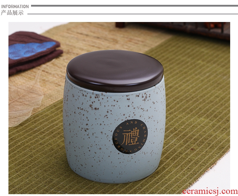 Shadow at jingdezhen ceramic caddy fixings general seal pot home small moistureproof receives two half jins of storage tanks