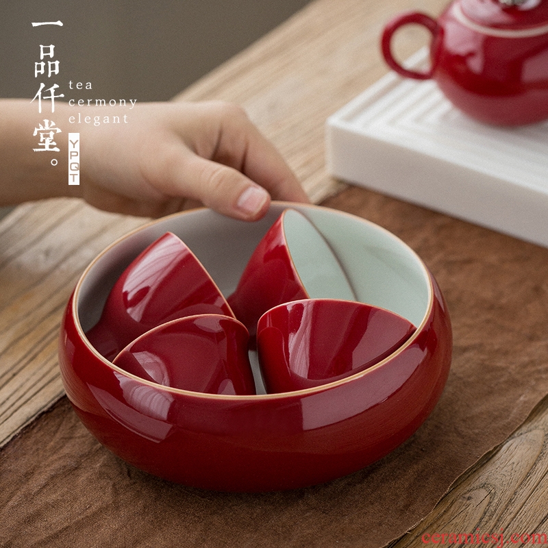 Yipin # $ceramic tea wash large home water jar is pure color festival for wash bowl wash to contracted kung fu tea cup