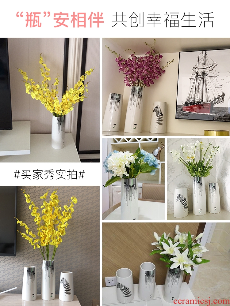 Small pure and fresh and vase is I and contracted ceramic vases, living room table flower arranging the dried lily home furnishing articles