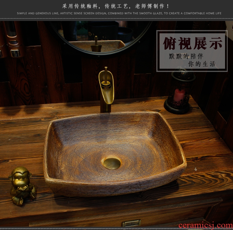 Archaize ceramic stage basin square on the sink basin balcony toilet basin that wash a face wash basin