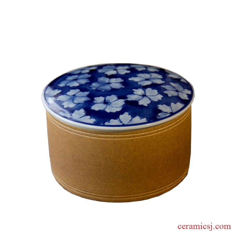 Jingdezhen ceramic film blue classic caddy fixings decoration household hand shadow green POTS, ceramic tea machine 's accessories