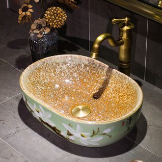 Lavabo of jingdezhen ceramic art basin archaize on its oval lavatory European for wash basin of the basin that wash a face