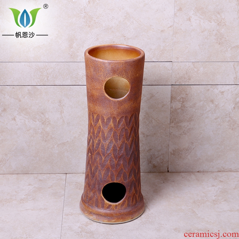 The Lavatory floor pillar basin ceramic indoor and is suing contracted decorate the sink