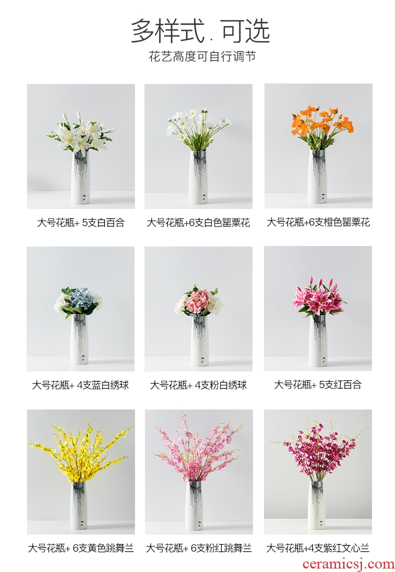 Small pure and fresh and vase is I and contracted ceramic vases, living room table flower arranging the dried lily home furnishing articles