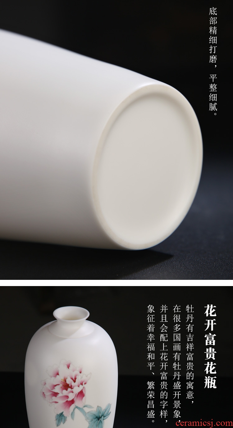 Creative product porcelain remit pure hand - made white porcelain vase furnishing articles dehua ceramic sitting room of new Chinese style household adornment flower arranging