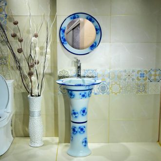 The Lavatory toilet pillar basin integrated is suing balcony sink ceramic art basin floor for wash gargle