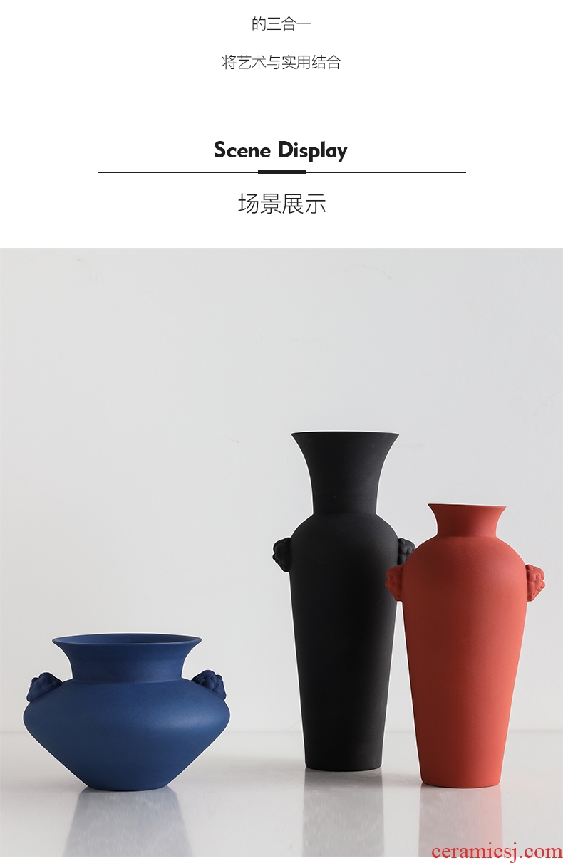 [directly] Chinese jingdezhen ceramics creative ceramic vase example room sitting room porch animal head vase furnishing articles