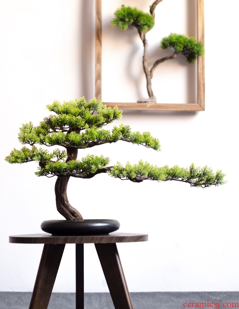 Tao fan home guest - the greeting pine furnishing articles sitting room porch simulation ceramics miniascape of new Chinese style household soft outfit green plant adornment
