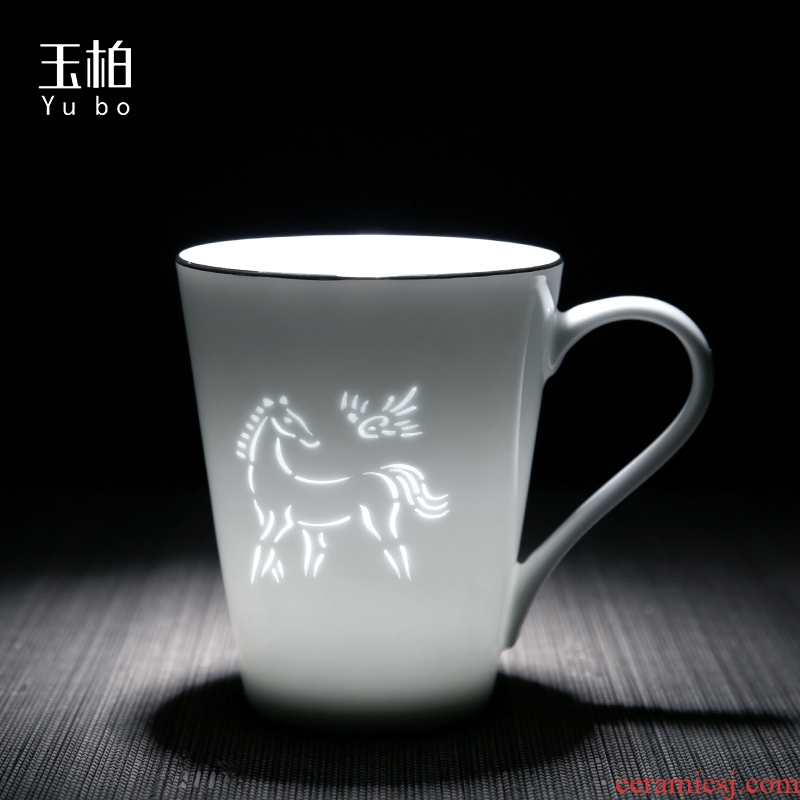 Jingdezhen BaiLingLong office cup white porcelain cup gift Chinese zodiac jade exquisite cups small capacity of the keller