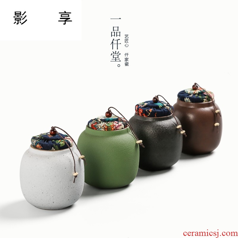 Shadow enjoy creative ceramic tea pot of tea caddy fixings small mini seal pot wake receives storage tank YPQ