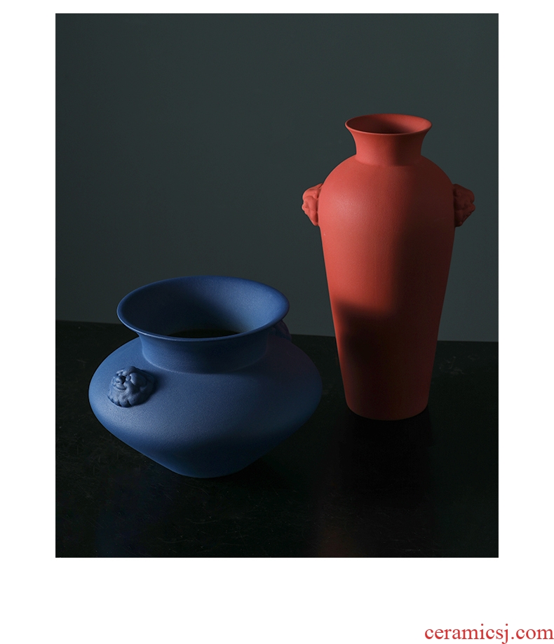 [directly] Chinese jingdezhen ceramics creative ceramic vase example room sitting room porch animal head vase furnishing articles