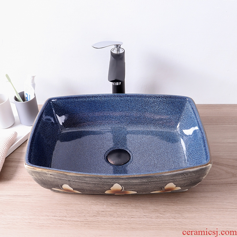 Ceramic lavabo stage basin of Chinese style is the oval lavatory toilet Europe type restoring ancient ways basin, art basin of household