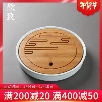 Ultimately responds to celadon water type embedded bamboo tea tray was dry plate tea sea ceramic pot of zen on kung fu tea tray
