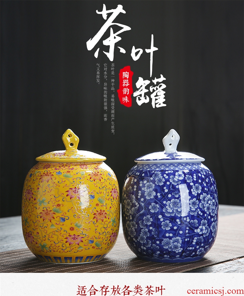 Auspicious yuan blue and white caddy fixings ceramic packing gift box general puer tea in the small seal pot double pot of tea boxes