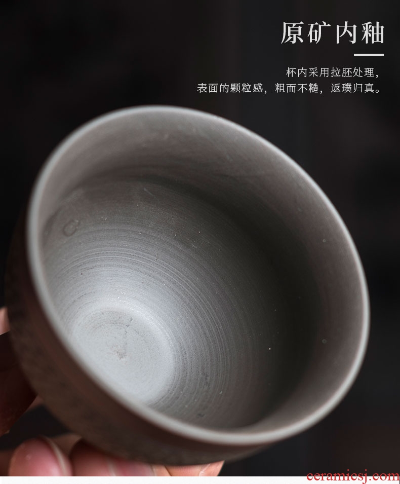 Tao fan purple ceramic creative household ceramic cups cup mat sample tea cup large master of kung fu tea set jump cut cup