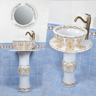 Toilet lavatory creative ceramic basin sink is suing balcony floor for wash basin