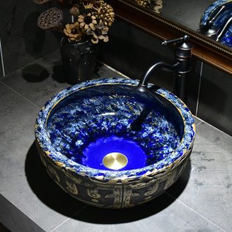 Jingdezhen lavabo stage basin of archaize ceramic Mediterranean basin water basin bathroom sinks restoring ancient ways