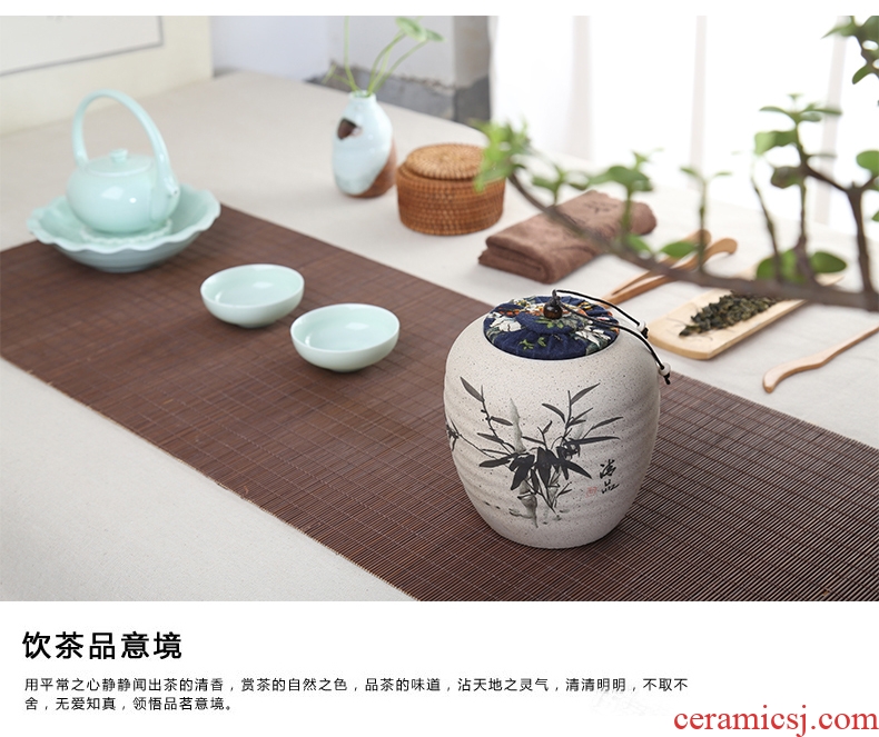 Shadow enjoy violet arenaceous hand - made ceramic packaging caddy fixings store tea pot store content of coarse pottery seal pot tea gifts