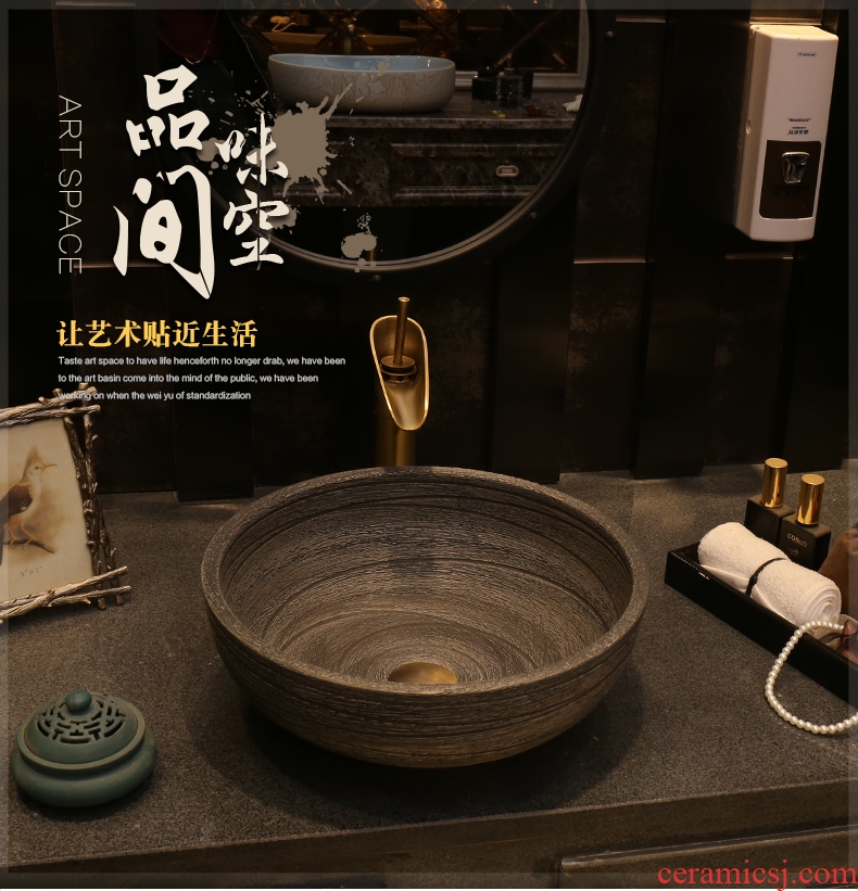Household restoring ancient ways round ceramic basin stage basin fashion toilet lavabo lavatory for wash dish Chinese style of art