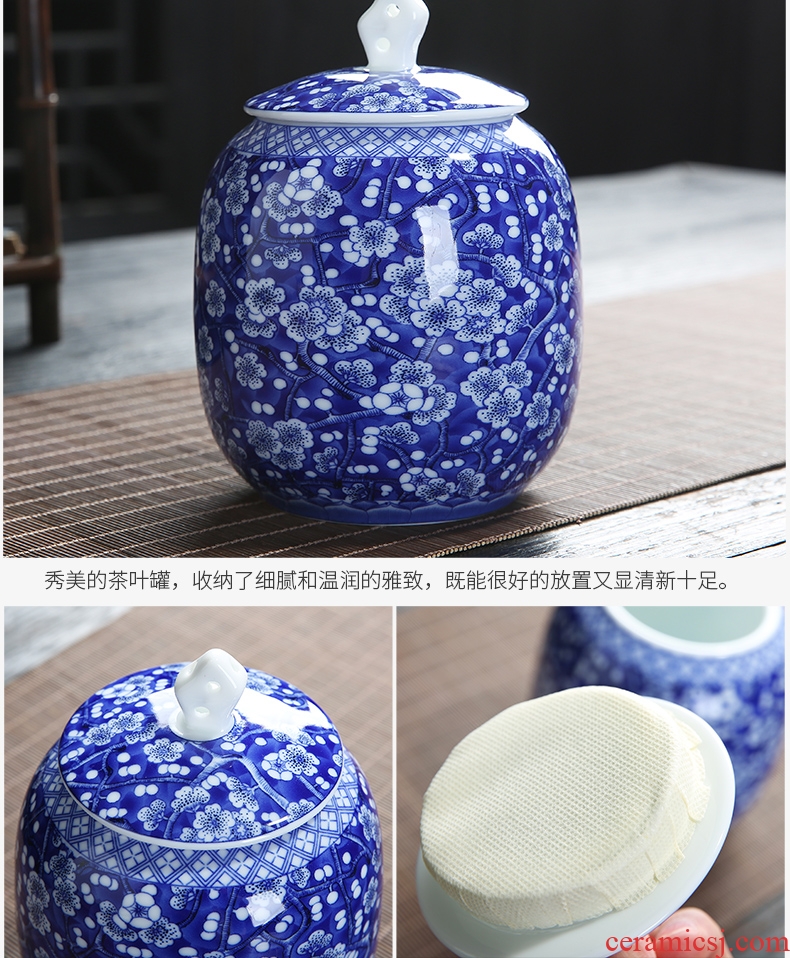 Auspicious yuan blue and white caddy fixings ceramic packing gift box general puer tea in the small seal pot double pot of tea boxes