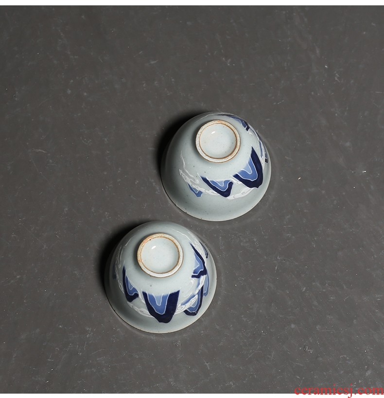 YanXiang fang retro ceramic landscape noggin kung fu tea set sample tea cup small household single CPU