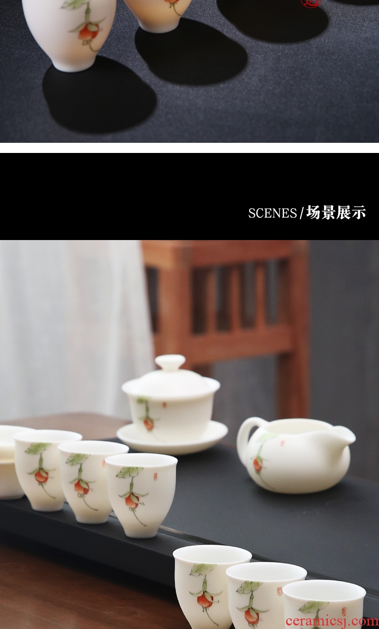 The Product teacups hand - made master cup dehua white porcelain porcelain remit sample tea cup private custom kung fu tea set ceramic cup