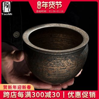 Tao fan hand thin foetus gold small tea wash to wash to rust household ceramics glaze writing brush washer from Japanese zen tea zero