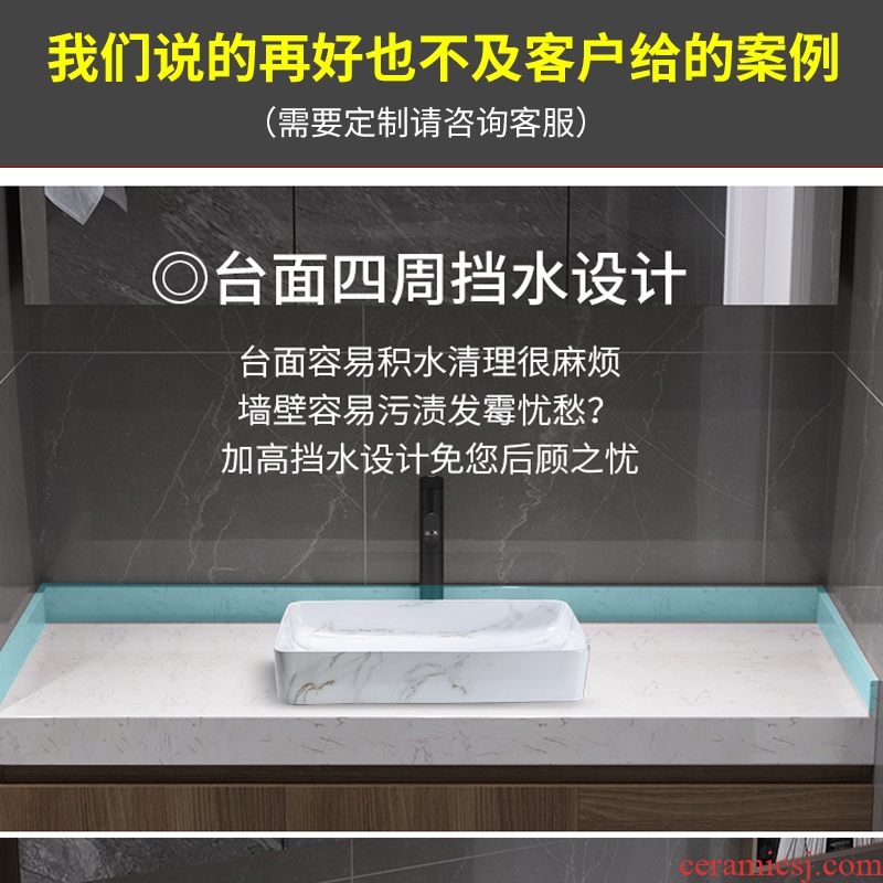 The Custom bathroom cabinet bathroom wash a face wash gargle units in marble counters Nordic ceramic sink cabinet