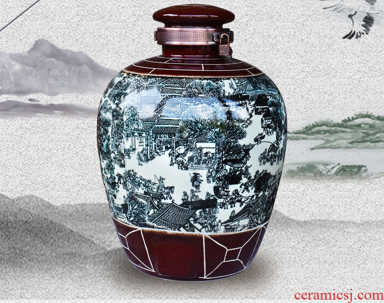 Jingdezhen ceramic jar mercifully wine archaize it wine sealed bottles household mercifully wine jar jar