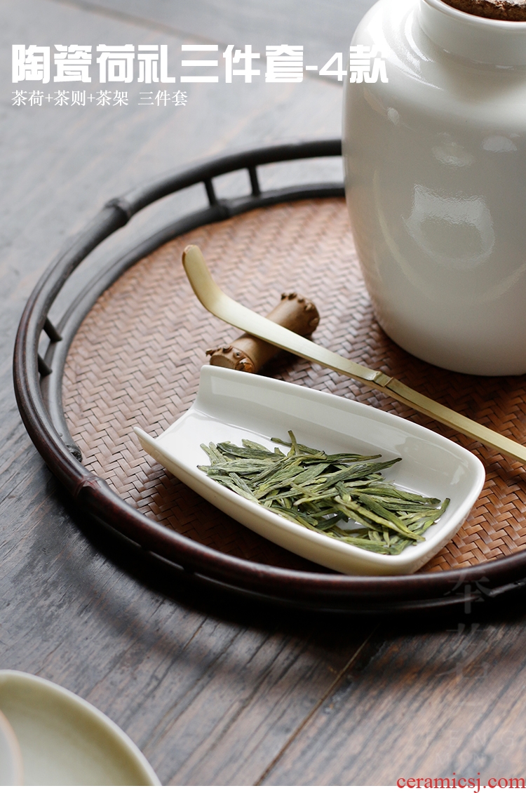 Serve tea ceramic bamboo tea three - piece hand - made of brahman red calligraphy is ChaBo tea kungfu tea accessories