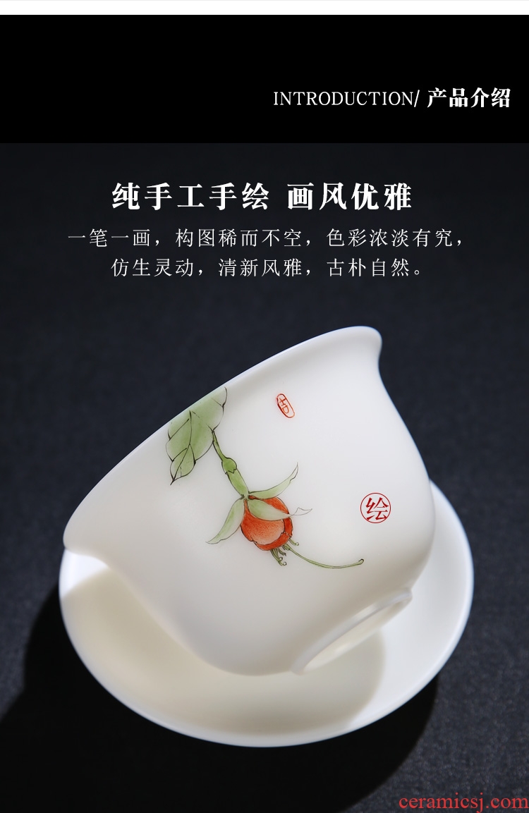 The Product porcelain sink only three tureen dehua white porcelain to large bowl ceramic tea cup private ordering tea set