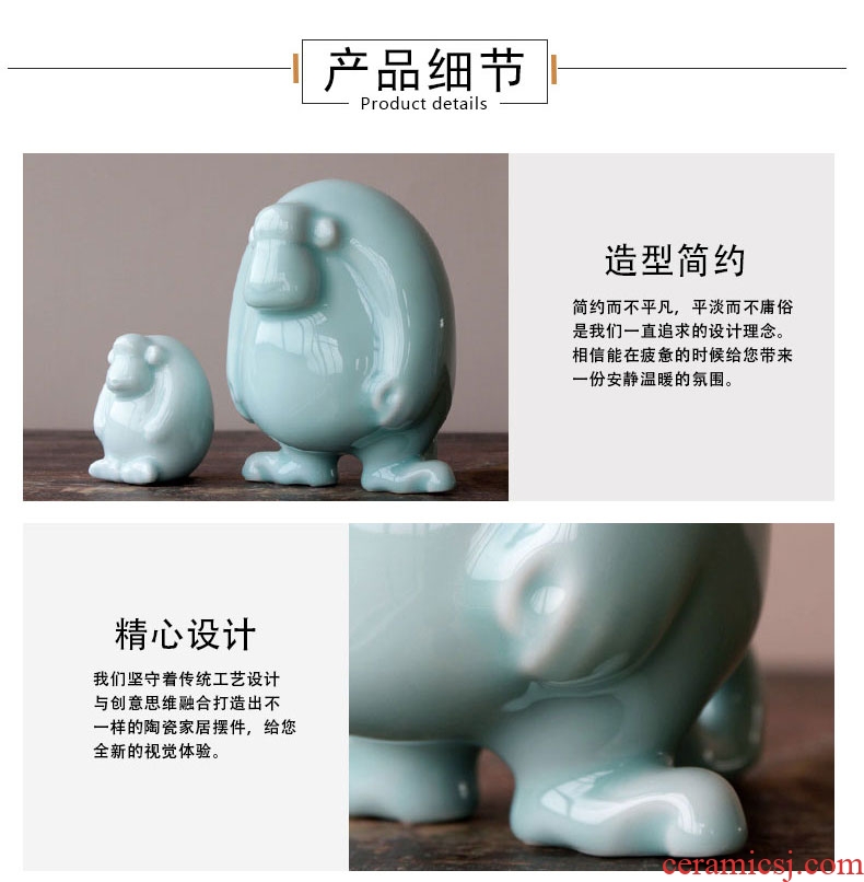 Jingdezhen ceramics as furnishing articles monkey celadon manual household contracted sitting room of modern study porch decoration decoration