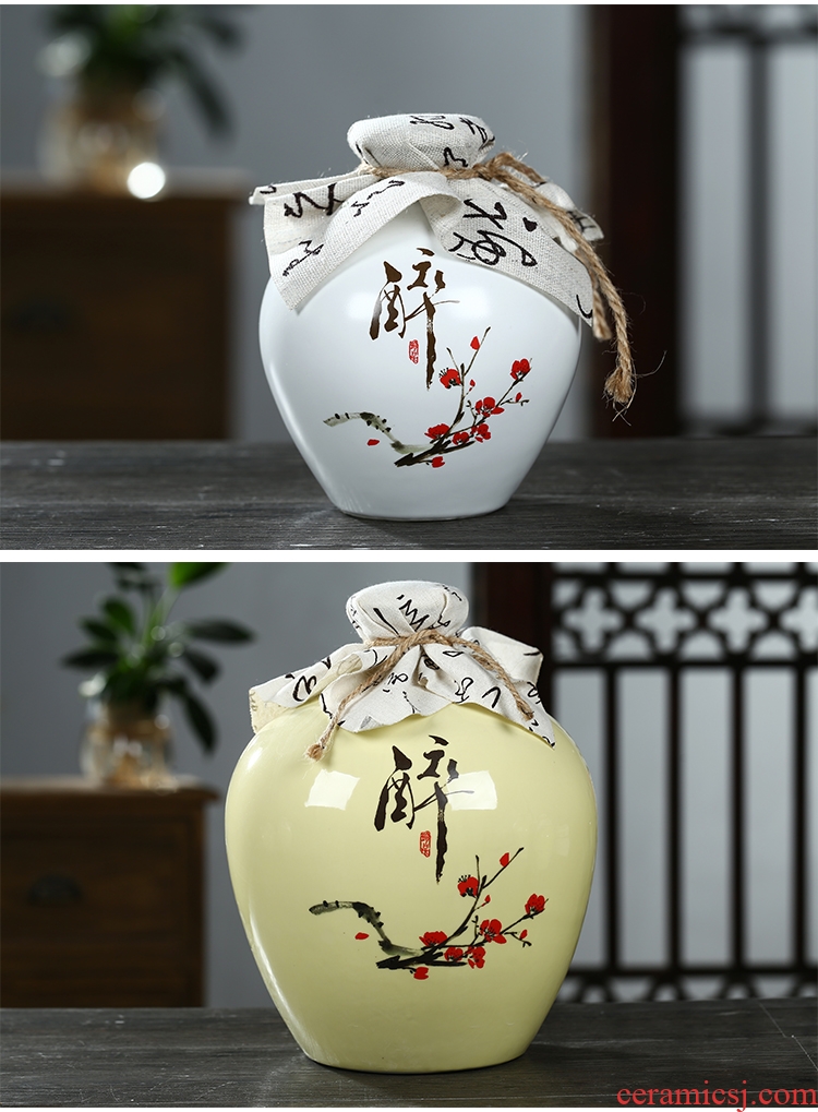 Jingdezhen ceramic jar empty wine bottles of household hip bottle wine liquor bottle seal 10 jins 5 jins of 3 kg