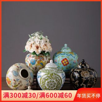 Jingdezhen ceramic storage tank household soft adornment with cover large receive a jar of new Chinese style originality vase furnishing articles