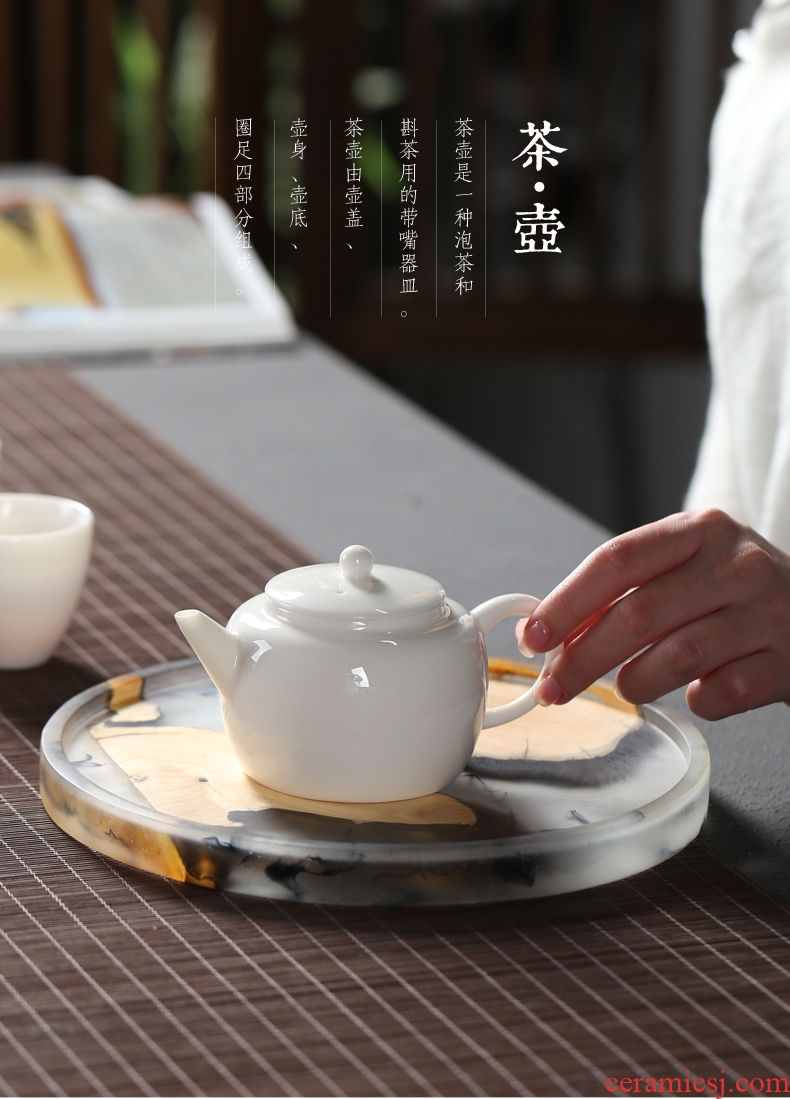 Is good source white porcelain ceramic teapot tea dehua porcelain household small kung fu jade teapot single pot of tea pot