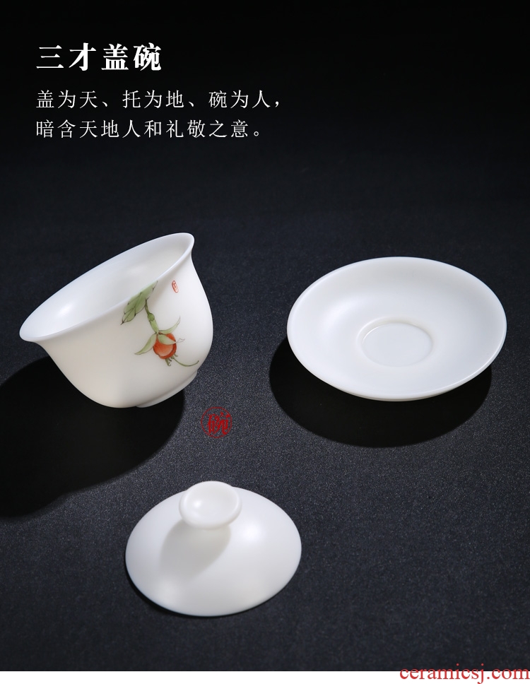 The Product porcelain sink only three tureen dehua white porcelain to large bowl ceramic tea cup private ordering tea set