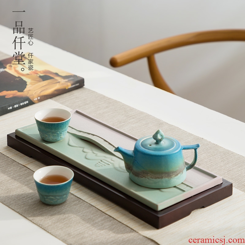 Yipin thousand small tea tray # ceramic household contracted mini dry tea kung fu tea tray was creative head form vesicles