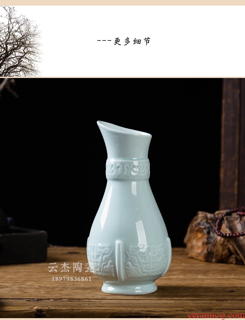 Jingdezhen ceramic bottles 1 kg pack home wine creative Chinese four cup empty mercifully wine a pot of wine