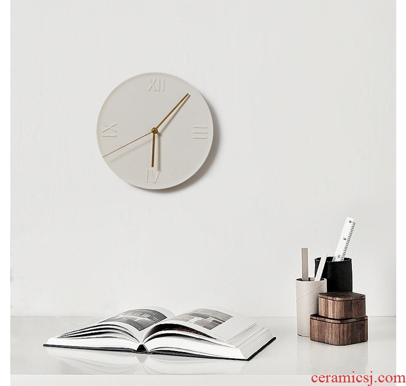 Nordic I and contracted, quiet sitting room wall clock creative ceramic move style bedroom atmosphere, digital art clocks