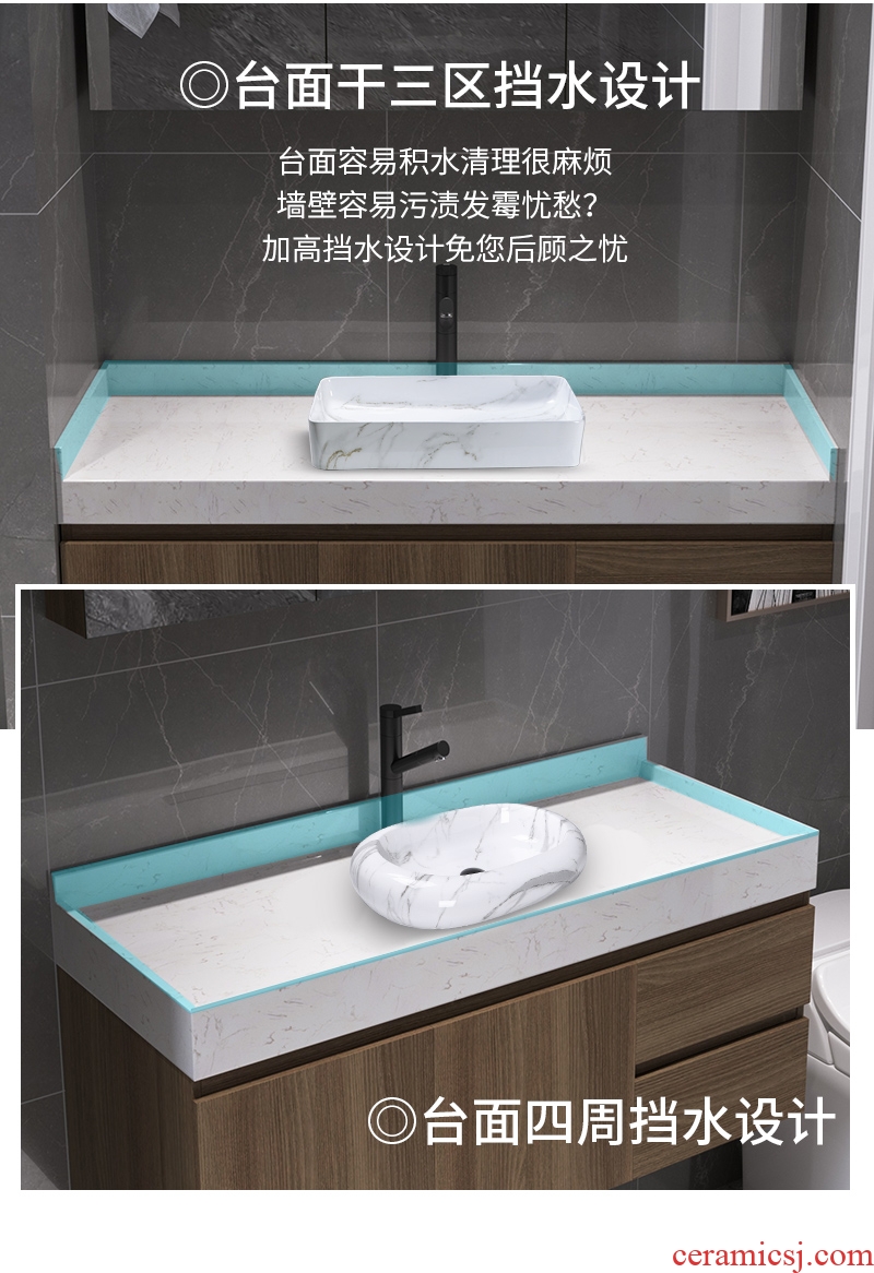 The Custom bathroom cabinet bathroom wash a face wash gargle units in marble counters Nordic ceramic sink cabinet