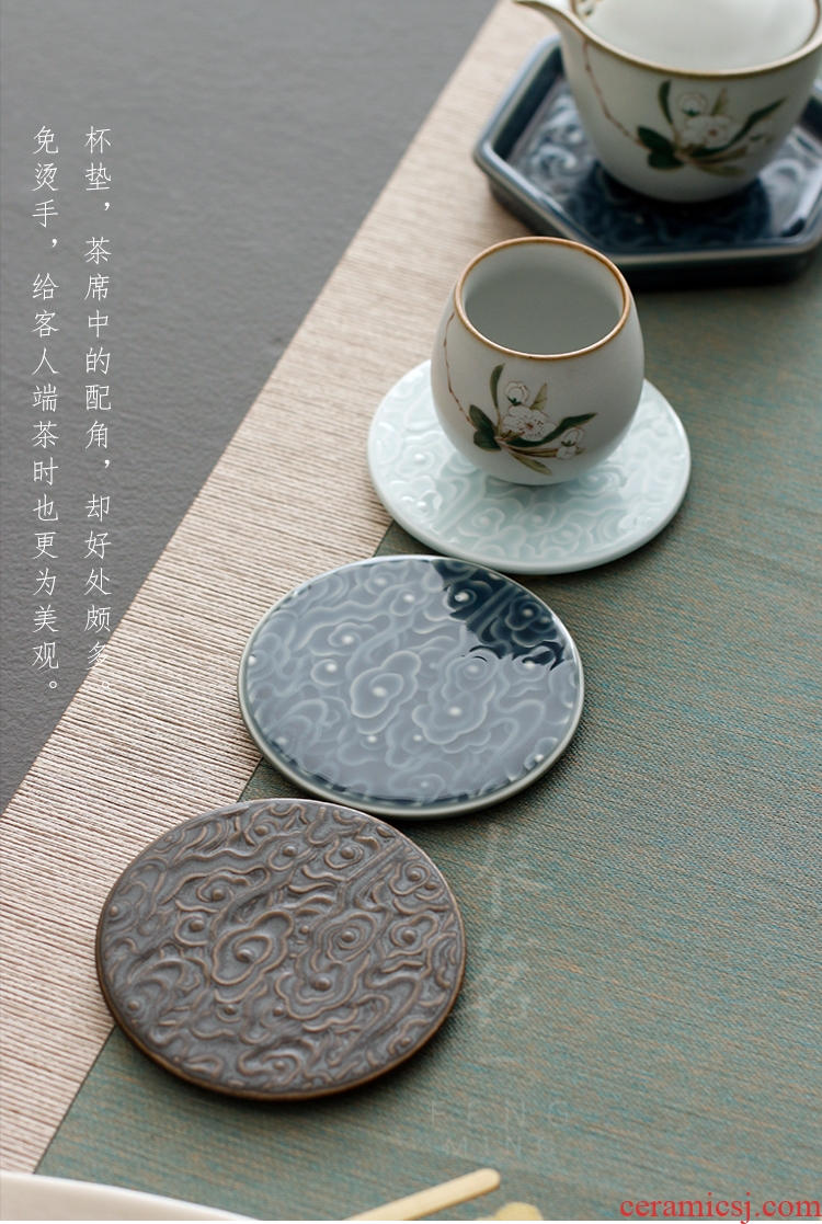 Serve tea ceramic cups cup mat tea cup teapot insulation pad Japanese zen kung fu tea tea accessories