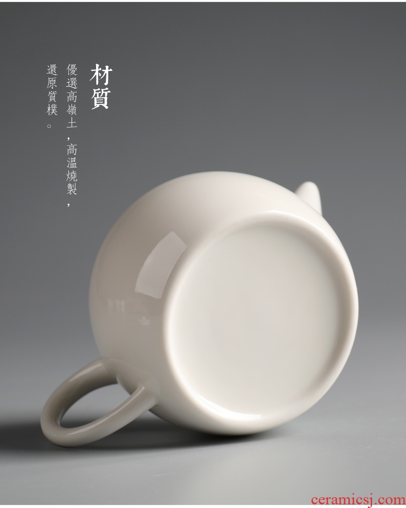 Is good source white porcelain ceramic teapot tea dehua porcelain household small kung fu jade teapot single pot of tea pot