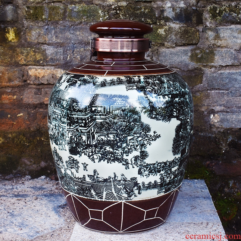 Jingdezhen ceramic jar mercifully wine archaize it wine sealed bottles household mercifully wine jar jar