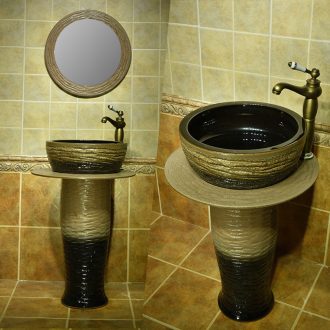 Toilet pillar lavabo one - piece basin ceramic lavatory basin floor balcony sink
