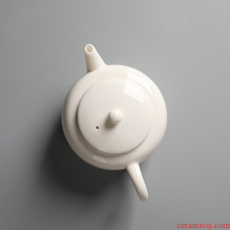 Is good source white porcelain ceramic teapot tea dehua porcelain household small kung fu jade teapot single pot of tea pot