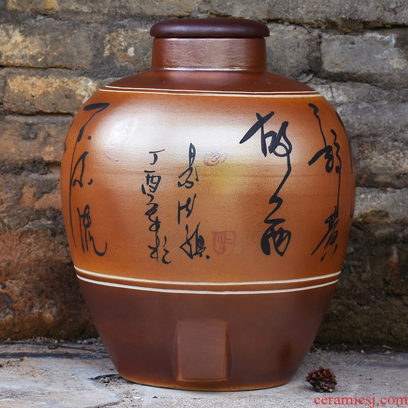 Jingdezhen ceramic jars seal save it 20 jins of archaize mercifully bottles 10 jins with leading domestic wine pot